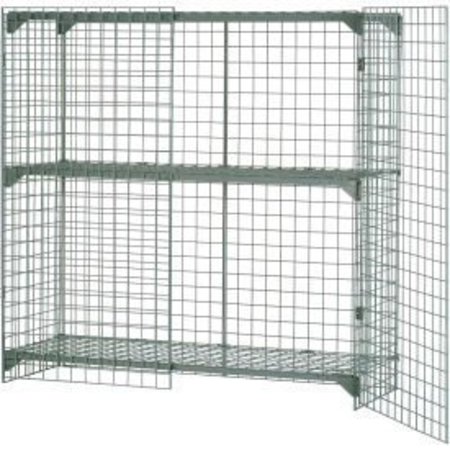 GLOBAL EQUIPMENT Wire Mesh Security Cage Locker, 36"Wx24"Dx36"H, Gray, Unassembled 184083